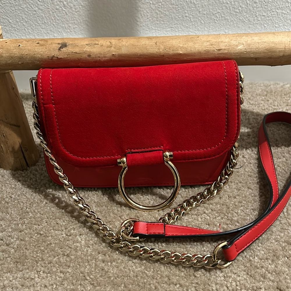 Red crossbody purse